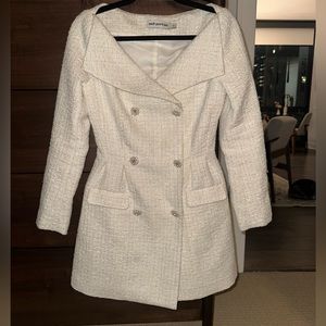 Self Portrait Tweed Off the Shoulder Dress